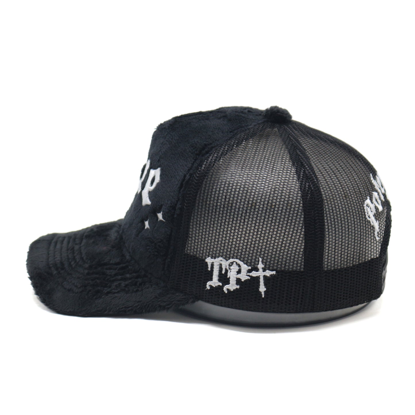 Black velvet fur trucker hats