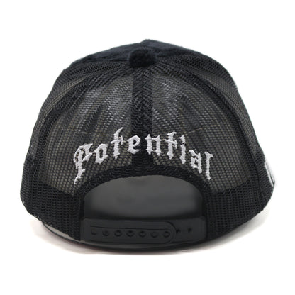 Black velvet fur trucker hats