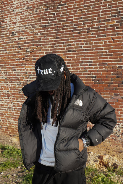 Black velvet fur trucker hats