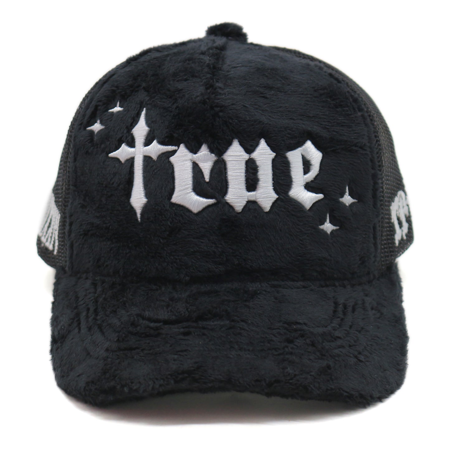 Black velvet fur trucker hats